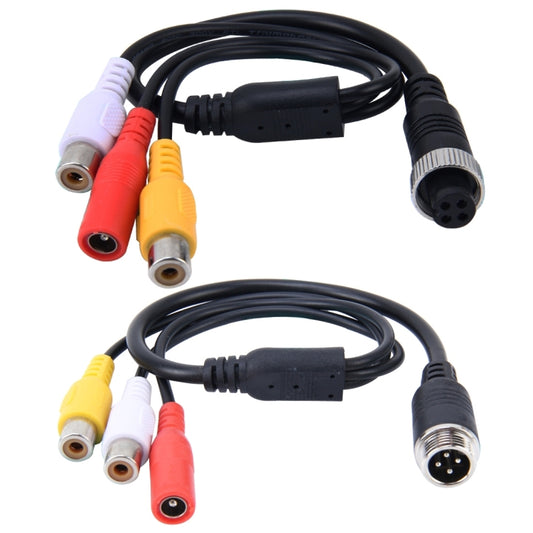 2 PCS 1 in 3 Ways Car Auto Monitor Camera DVR Male and Female 4 Pin Video Power Extension Cable Cord, Length: 34cm by buy2fix