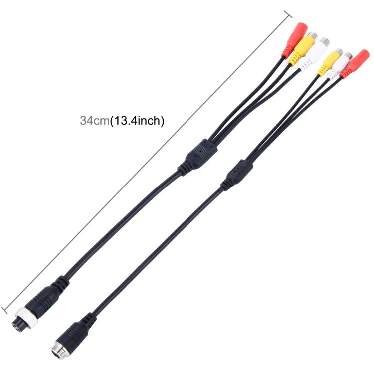 2 PCS 1 in 3 Ways Car Auto Monitor Camera DVR Male and Female 4 Pin Video Power Extension Cable Cord, Length: 34cm by buy2fix