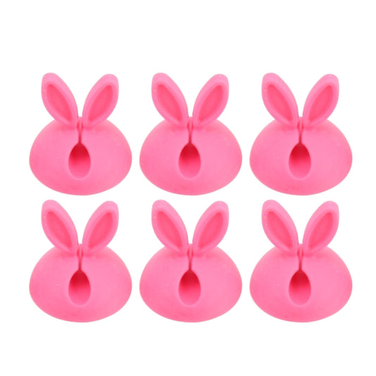 6 PCS CC-941 Rabbit Shape Single Hole Cable Clips Holder, Cable Management System and Cord Organizer Solution(Pink) by buy2fix