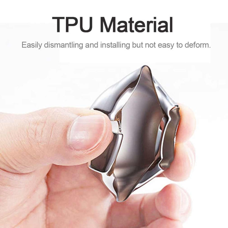 Electroplating TPU Single-shell Car Key Case with Key Ring for Mazda 3 AXELA / CX-8 / CX-5 / CX-4 / 6 ATENZA (Silver) by buy2fix