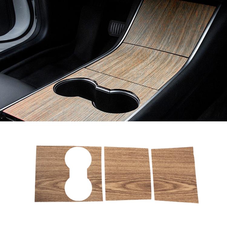 Car Central Control Panel Film Scratch-proof PVC Decorative Sticker for Tesla Model 3 before 2021(Wood) - Car Interior Mouldings by buy2fix | Online Shopping UK | buy2fix