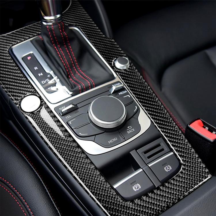 Car Carbon Fiber Gear Position Panel Decorative Sticker for Audi 2014-2017 A3, Left Drive by buy2fix