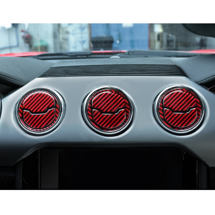 9 in 1 Car Carbon Fiber Central Air Outlet Frame Decorative Sticker for Ford Mustang 2015-2020 by buy2fix