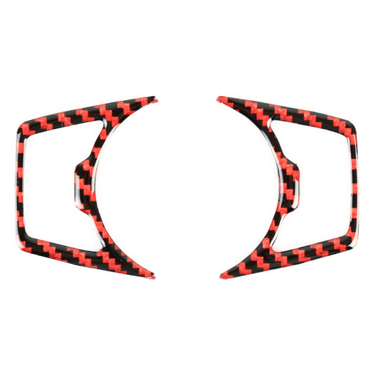 2 in 1 Car Carbon Fiber Headlight Switch Button Frame Decorative Sticker for Ford Mustang 2015-2020 by buy2fix