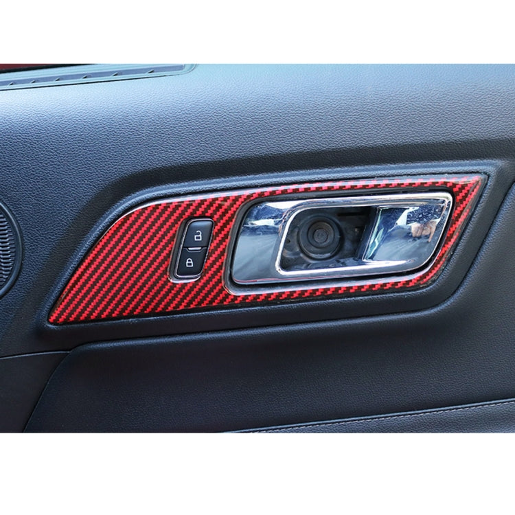 2 in 1 Car Carbon Fiber Inner Door Handle Decorative Sticker for Ford Mustang 2015-2020 by buy2fix