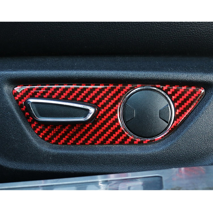 5 in 1 Car Carbon Fiber Seat Adjustment Button Decorative Sticker for Ford Mustang 2015-2020, Left-hand Drive by buy2fix