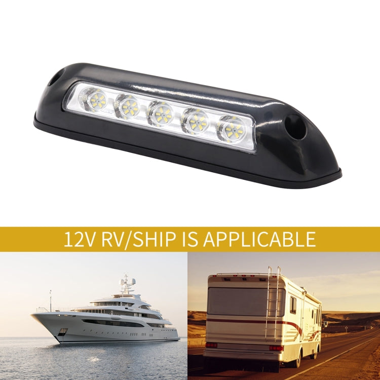 DC 12V 2.6W 6000K IP67 Marine RV Waterproof LED Stair Deck Dome Light Ceiling Lamp, Black Shell and Rubber Base by buy2fix