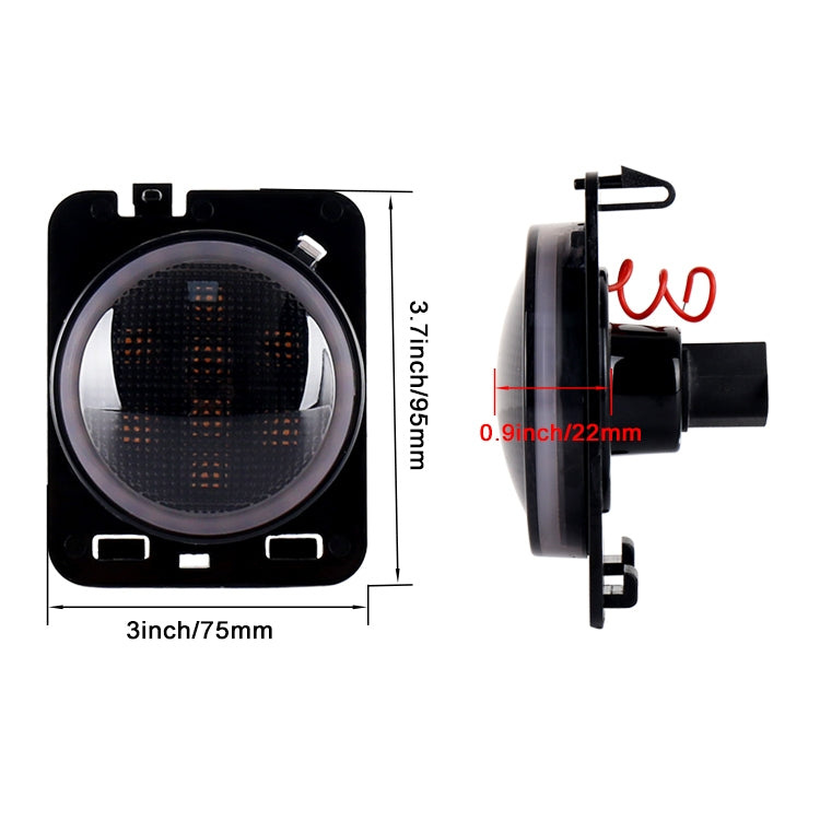 2 PCS 8W DC 12V Car SUV Refit LED Wheel Eyebrow Turn Signal for Jeep Wrangler JK 07-17, Specification: Butt Assembly with Aperture - Arrow Turn Lights by buy2fix | Online Shopping UK | buy2fix
