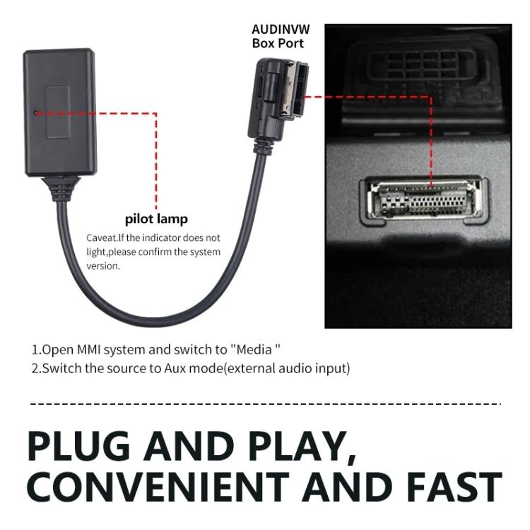 Car MMI 3G AMI Bluetooth Audio Cable Wiring Harness for Audi Q5 A5 A7 R7 S5 Q7 A6L A8L A4L - DIY Cables by buy2fix | Online Shopping UK | buy2fix
