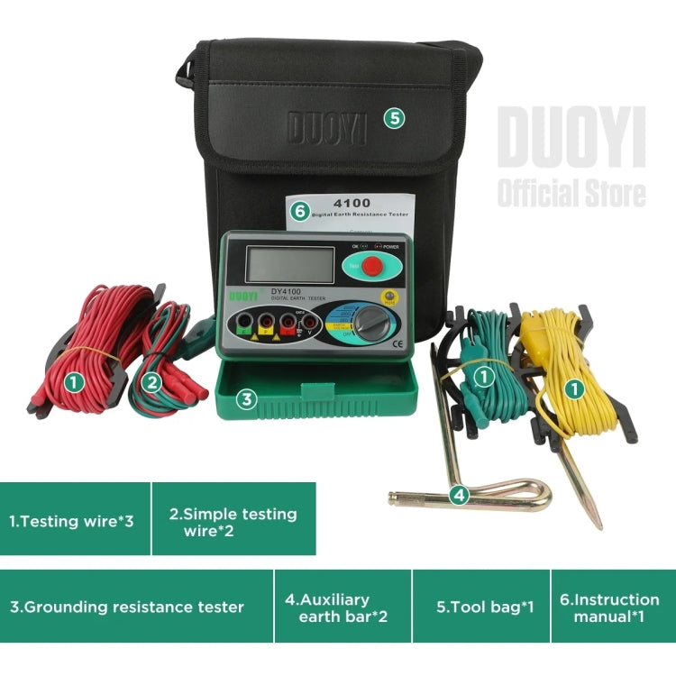 DUOYI DY4100 High-precision Digital Ground Resistance Meter Resistance Tester by DUOYI