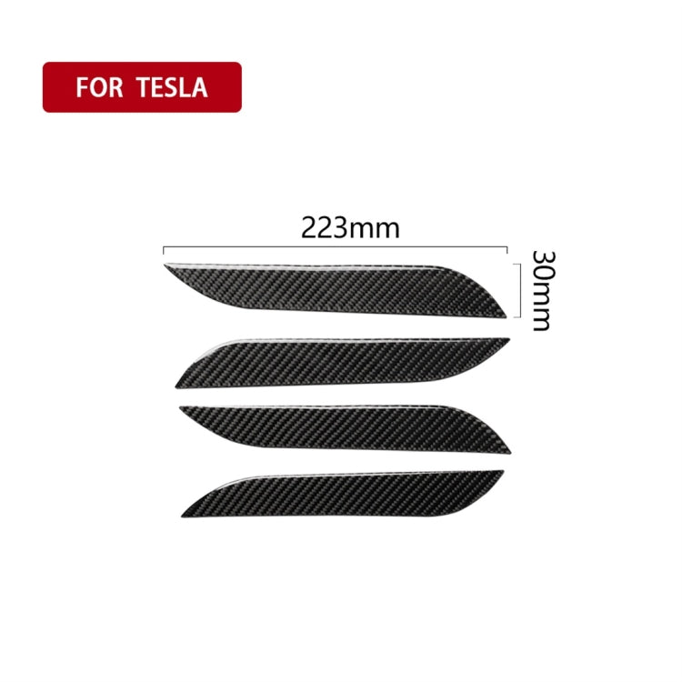 4 PCS Carbon Fiber Car Outside Handle Decorative Sticker for Tesla Model S - Decorative Sticker by buy2fix | Online Shopping UK | buy2fix