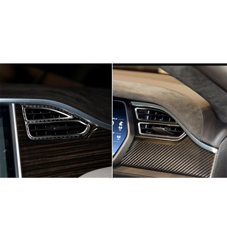 4 PCS Carbon Fiber Car Central Control Instrument Outlet Decorative Sticker for Tesla Model X, Suitable for Left Driving - Car Interior Mouldings by buy2fix | Online Shopping UK | buy2fix