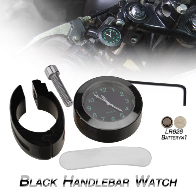 Motorcycle 22-25mm Handlebar Clock Quartz Watch with Lock (Black) - Others by buy2fix | Online Shopping UK | buy2fix
