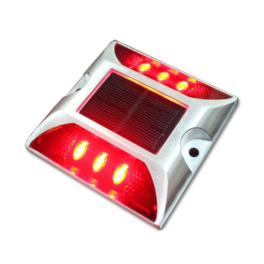 Solar Square Road Stud Light Car Guidance Light Road Deceleration Light, Flashing Bright Version (Red) by buy2fix