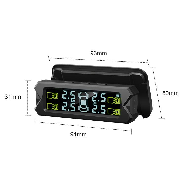 Car High Precision Solar Charging Tire Pressure Monitoring System TPMS, Built-in Beep Sensor - Tire Pressure Gauges by buy2fix | Online Shopping UK | buy2fix