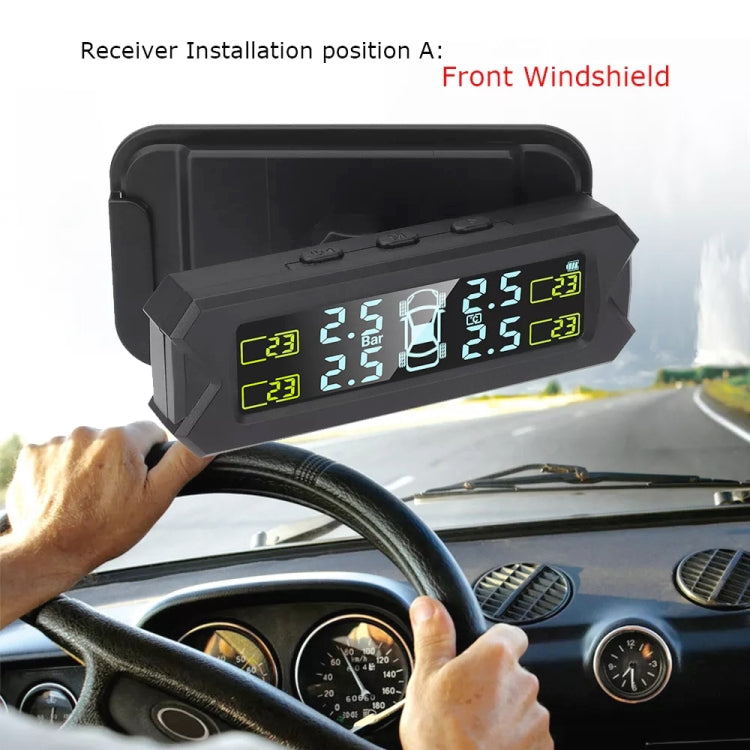 Car High Precision Solar Charging Tire Pressure Monitoring System TPMS, Built-in Beep Sensor - Tire Pressure Gauges by buy2fix | Online Shopping UK | buy2fix
