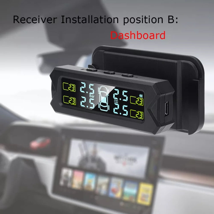 Car High Precision Solar Charging Tire Pressure Monitoring System TPMS, Built-in Beep Sensor - Tire Pressure Gauges by buy2fix | Online Shopping UK | buy2fix