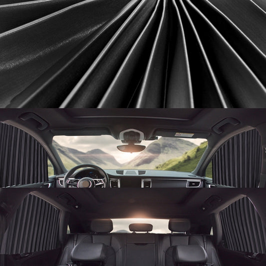 4 in 1 Car Auto Sunshade Curtains Windshield Cover Set (Black) - Aluminum Film PEVA by buy2fix | Online Shopping UK | buy2fix