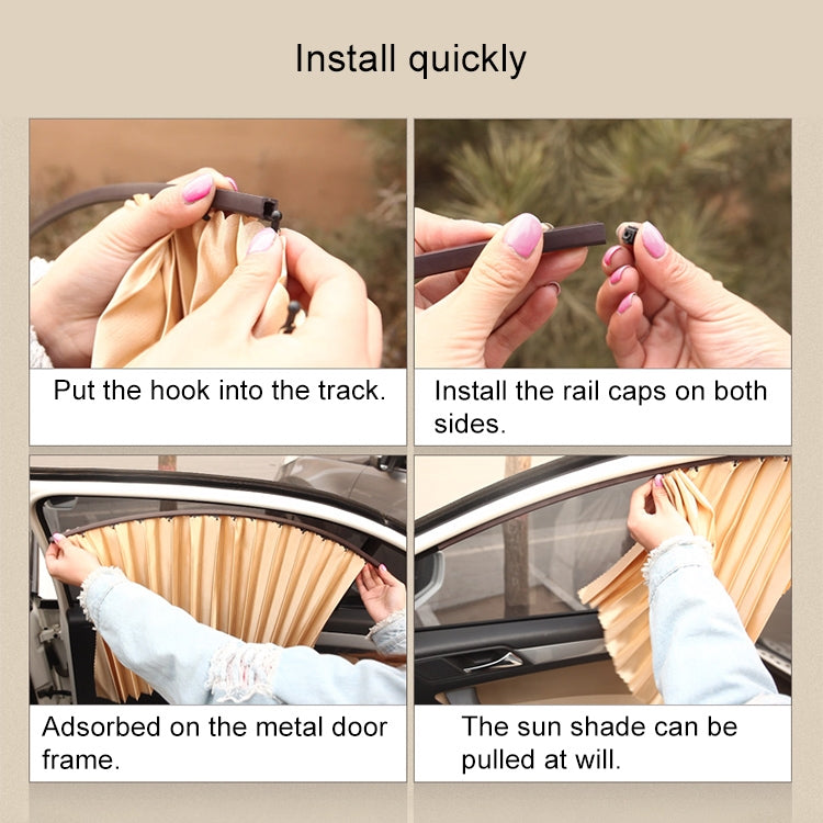 4 in 1 Car Auto Sunshade Curtains Windshield Cover Set (Black) - Aluminum Film PEVA by buy2fix | Online Shopping UK | buy2fix
