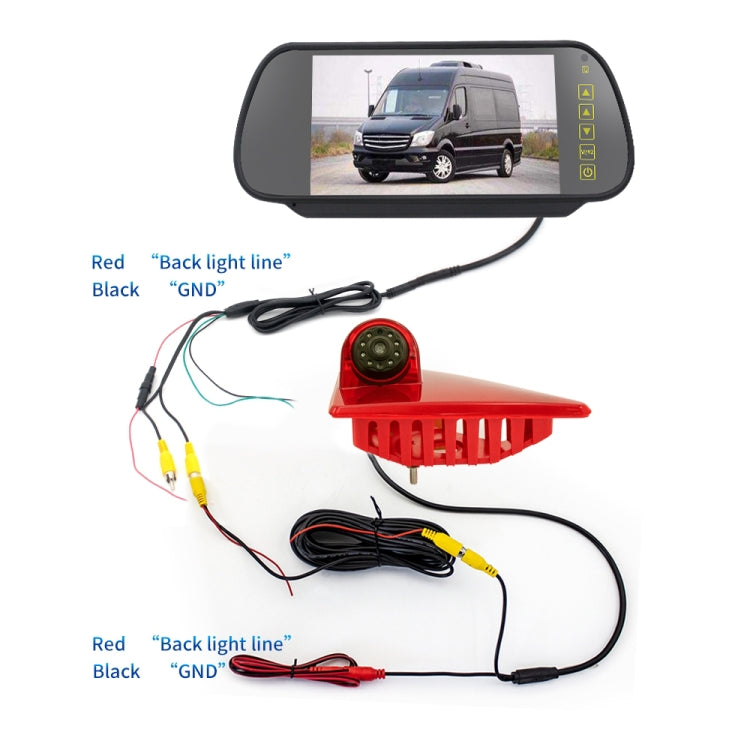 PZ462 Car Waterproof Brake Light View Camera + 7 inch Rearview Monitor for Renault / Nissan / Opel - Rear View Cameras by buy2fix | Online Shopping UK | buy2fix