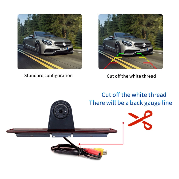 PZ461 Car Waterproof High Position Tail Light Brake Light View Camera + 7 inch Rearview Monitor for Mercedes Benz / Volkswagen - Rear View Cameras by buy2fix | Online Shopping UK | buy2fix