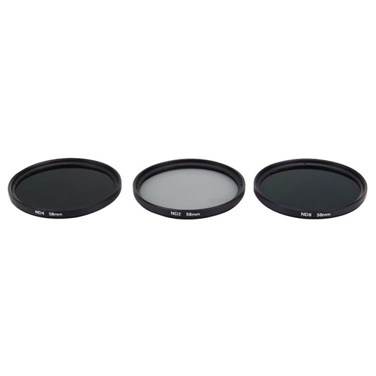 JUNESTAR Proffesional 58mm Lens Filter ND Filter Kits (ND2 + ND4 + ND8) for GoPro & Xiaomi Xiaoyi Yi & SJCAM Sport Action Camera by JSR