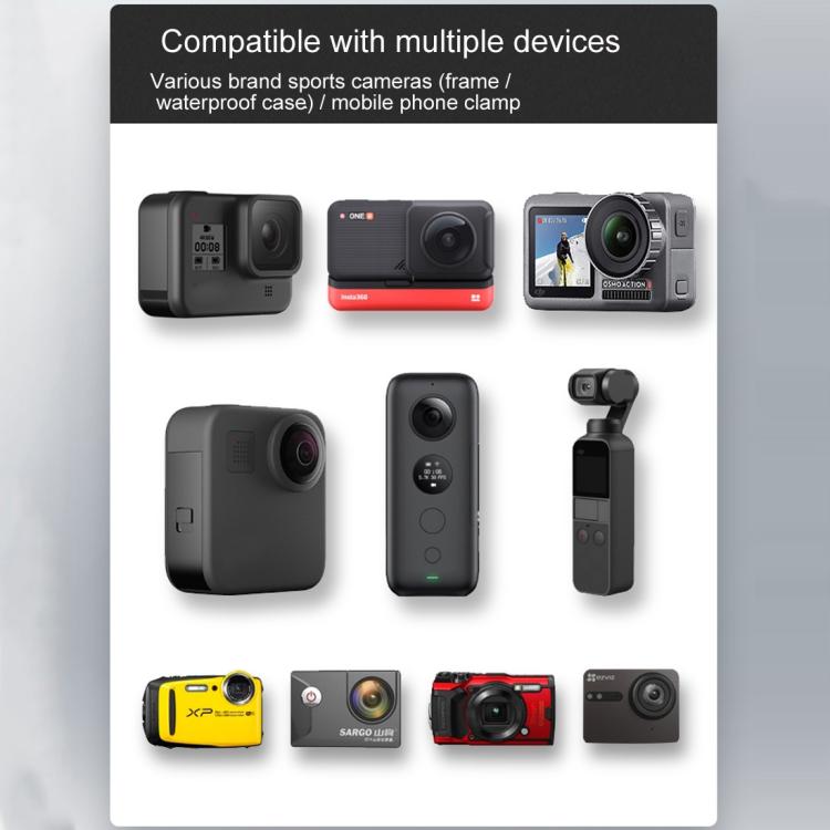 9cm Connecting Rod 20mm Ball Head Motorcycle Rearview Mirror Fixed Mount Holder with Tripod Adapter & Screw for GoPro, Insta360, DJI and Other Action Cameras(Black) by buy2fix