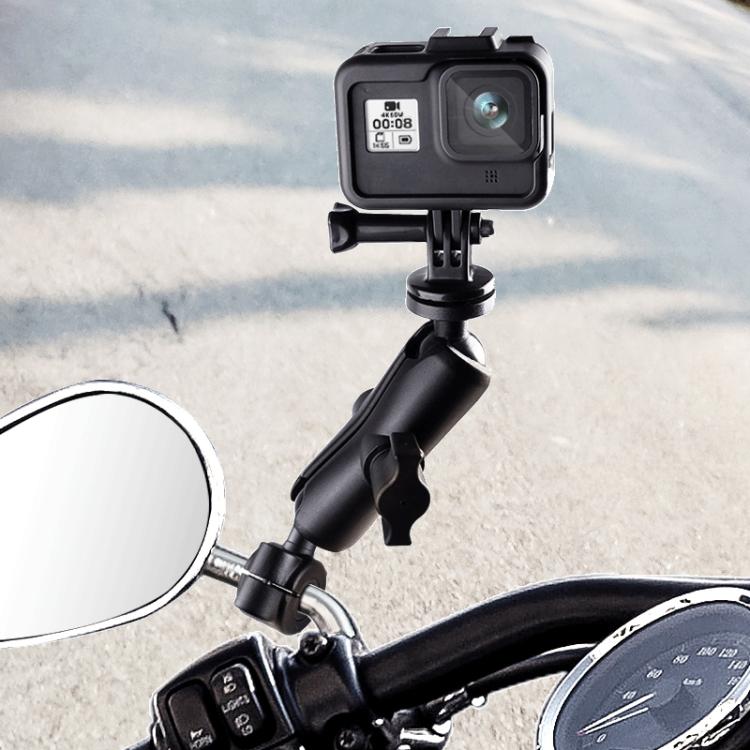 1/4 inch Screw 25mm Ball Head Motorcycle Fixed Mount Holder with Tripod Adapter & Screw for GoPro, Insta360, DJI and Other Action Cameras(Black) - Bicycle Handlebar Mount by buy2fix | Online Shopping UK | buy2fix