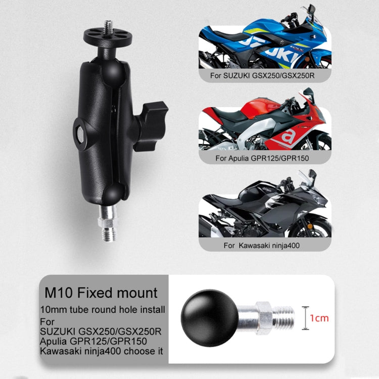 1/4 inch Screw 25mm Ball Head Motorcycle Fixed Mount Holder with Tripod Adapter & Screw for GoPro, Insta360, DJI and Other Action Cameras(Black) - Bicycle Handlebar Mount by buy2fix | Online Shopping UK | buy2fix