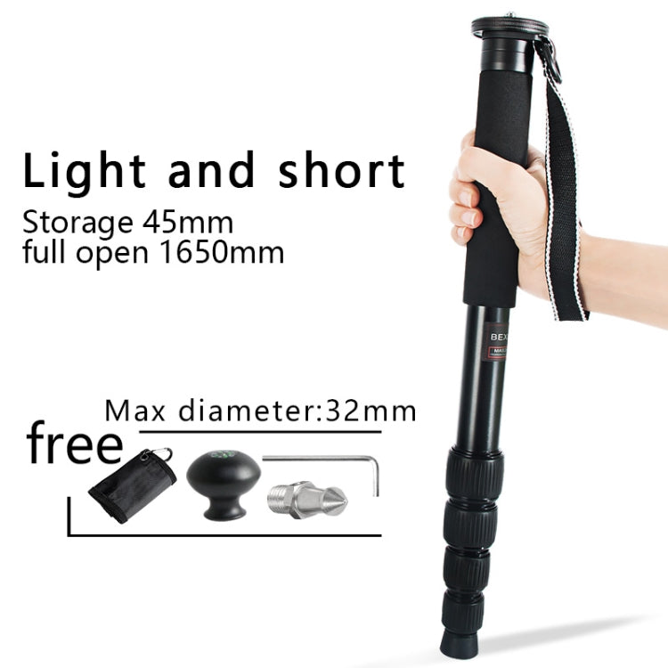 BEXIN MAS325 Portable Travel Outdoor DSLR Camera Aluminum Alloy Monopod Holder(Black) - Monopods by BEXIN | Online Shopping UK | buy2fix