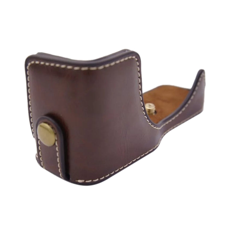 1/4 inch Thread PU Leather Camera Half Case Base for Canon EOS M100 (Brown) - Half Case by buy2fix | Online Shopping UK | buy2fix