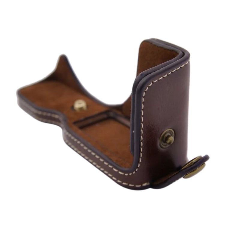 1/4 inch Thread PU Leather Camera Half Case Base for Canon EOS M100 (Brown) - Half Case by buy2fix | Online Shopping UK | buy2fix
