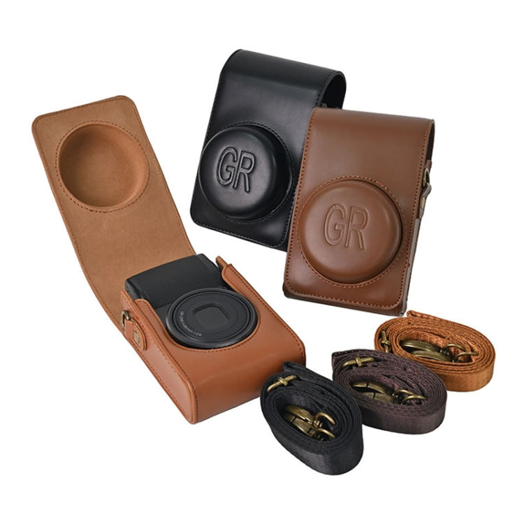 Full Body Camera PU Leather Case Bag with Strap for Ricoh GR / GRII / GRIII, Casio ZR1200 / ZR1500/ ZR2000/ ZR3500, ZR3600 / ZR3700 / ZR5500 (Brown) by buy2fix