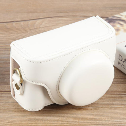 For Sony ZV-1F Vlog Camera Full Body Leather Camera Case Bag with Strap (White) by buy2fix