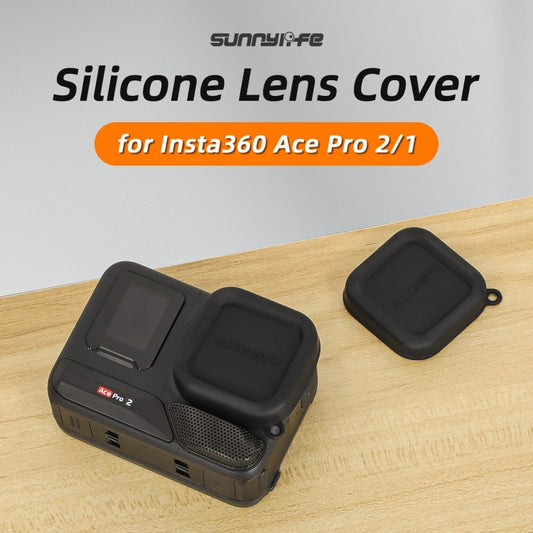 For Insta360 Ace Pro 2 / 1 Sunnylife Silicone Lens Cap Protector Lens Cover (Black) - Case & Bags by Sunnylife | Online Shopping UK | buy2fix