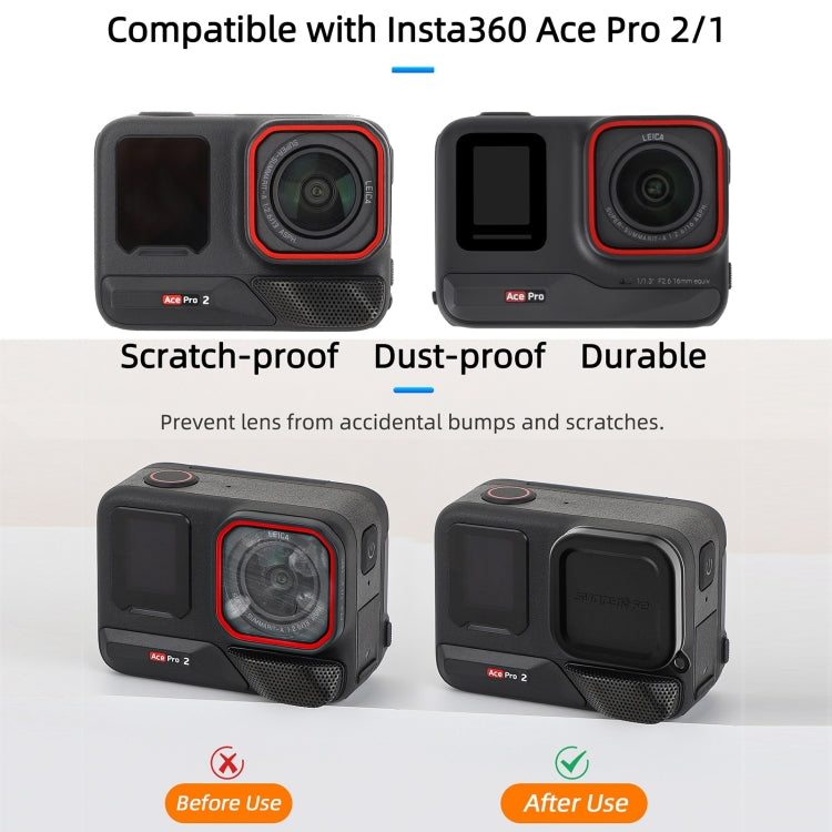For Insta360 Ace Pro 2 / 1 Sunnylife Silicone Lens Cap Protector Lens Cover (Black) - Case & Bags by Sunnylife | Online Shopping UK | buy2fix