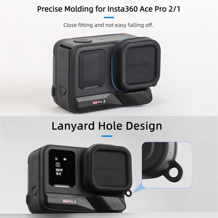 For Insta360 Ace Pro 2 / 1 Sunnylife Silicone Lens Cap Protector Lens Cover (Black) - Case & Bags by Sunnylife | Online Shopping UK | buy2fix
