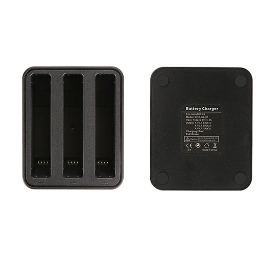 For Insta360 X4 Tri-Slot Batteries Fast Charger (Black) by buy2fix