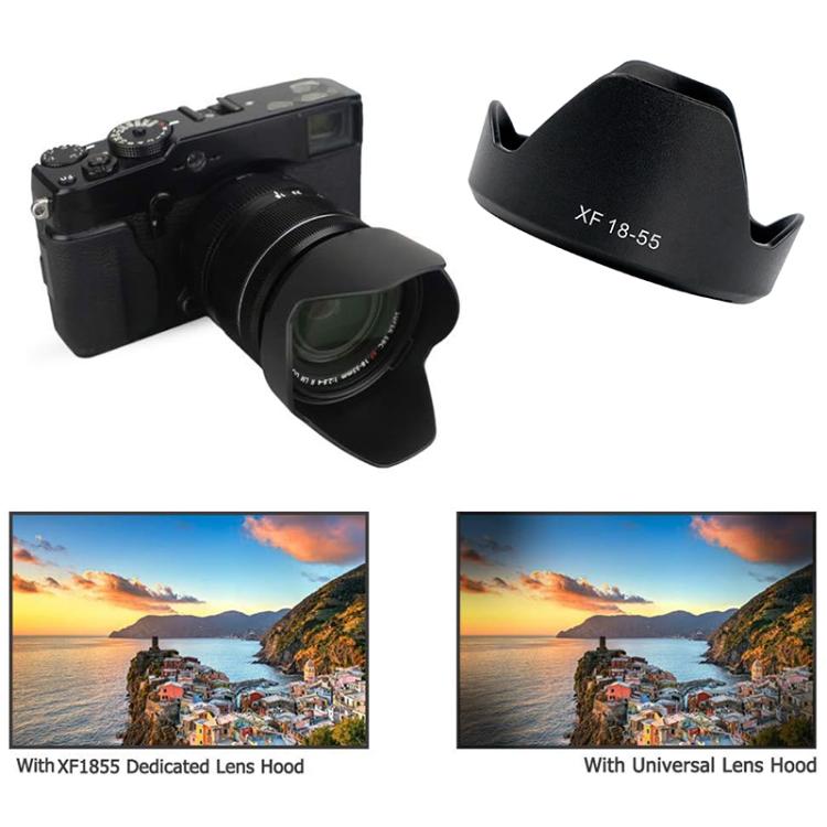 XF 18-55 Lens Hood Shade for FUJIFILM XF 18-55mm f2.8-4 R OIS / XF 14MM F2.8 lens (Black) - Lens Hood by buy2fix | Online Shopping UK | buy2fix