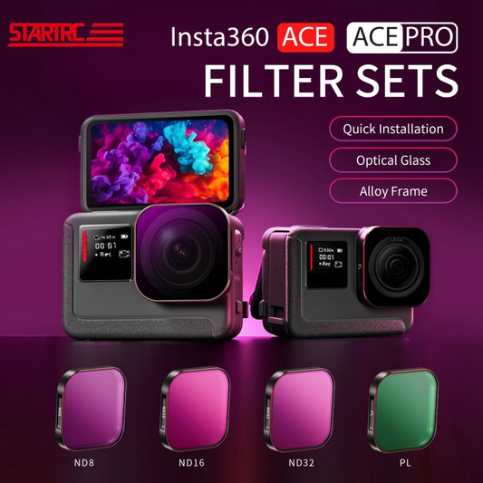 For Insta360 Ace / Ace Pro STARTRC 4 in 1 PL ND8 ND16 ND32 Camera Lens Filter (Black) by STARTRC