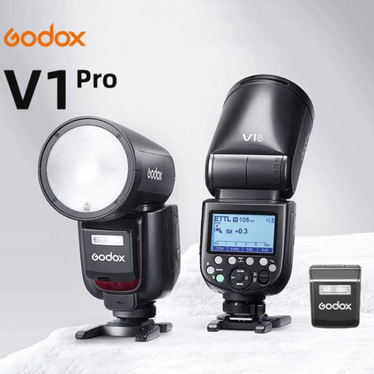 Godox V1Pro TTL Li-ion Round Head Camera Flash Light (Black) - Shoe Mount Flashes by Godox | Online Shopping UK | buy2fix