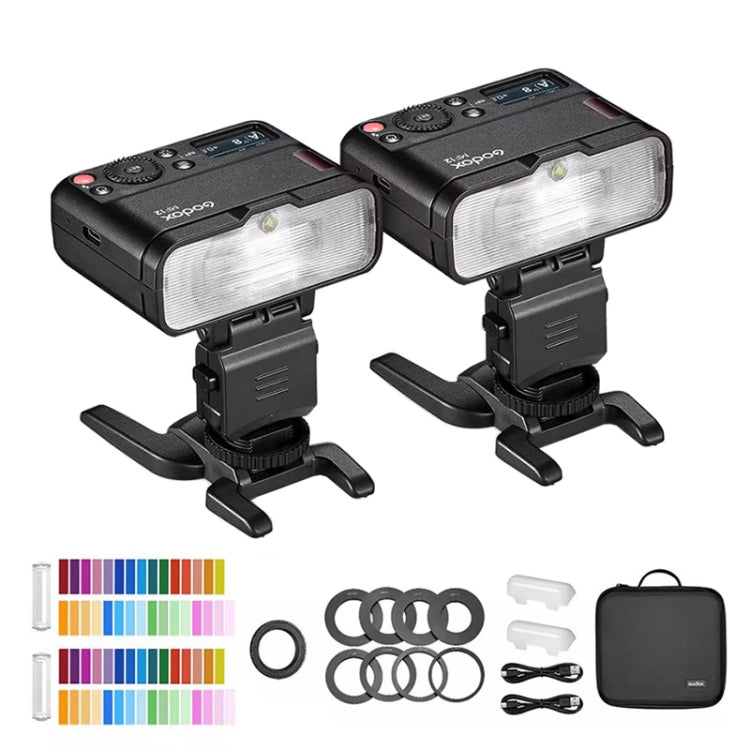 Godox MF12-K2 Macro Flash 2-Light Kit 2.4 GHz Wireless Control Light (Black) - Shoe Mount Flashes by Godox | Online Shopping UK | buy2fix