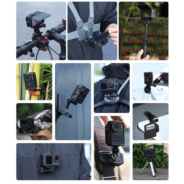 For DJI Osmo Action 5 Pro / 4 / 3 Sunnylife Protective Case Frame Mount Adapter Sun Hood Housing Case (Black) - Protection Frame by Sunnylife | Online Shopping UK | buy2fix