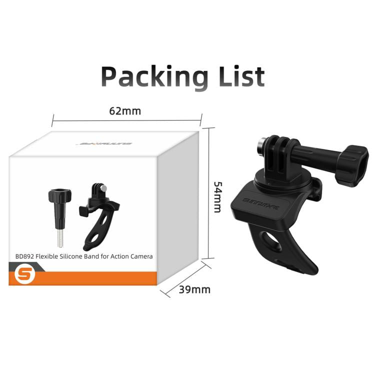 Sunnylife Action Camera Flexible Mount 360 Strap Wrap Band Mount Bike Tube Clip Holder (Black) - Case & Bags by Sunnylife | Online Shopping UK | buy2fix