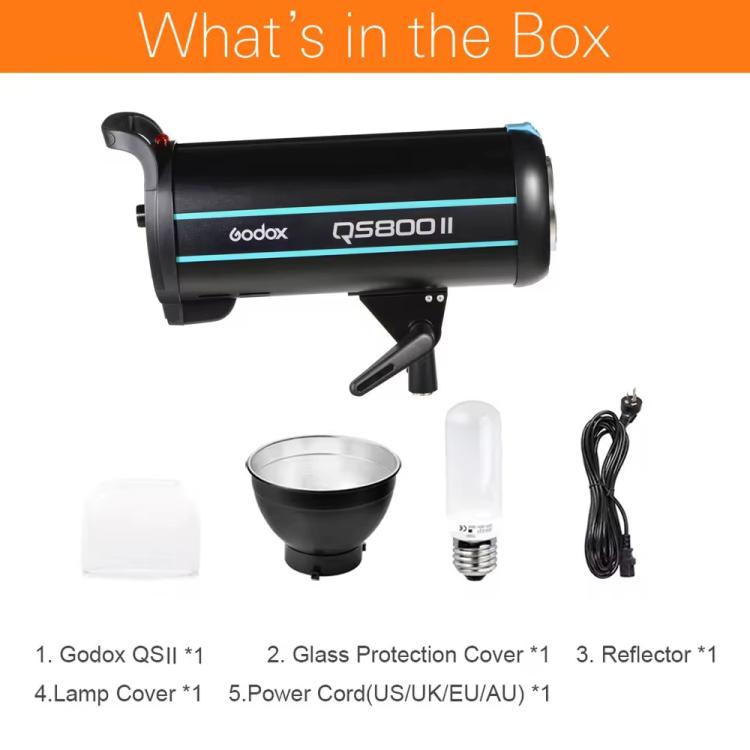 Godox QS800II Strobe Studio Flash Light 800Ws Bowens Mount High Speed Flash (UK Plug) - Shoe Mount Flashes by Godox | Online Shopping UK | buy2fix