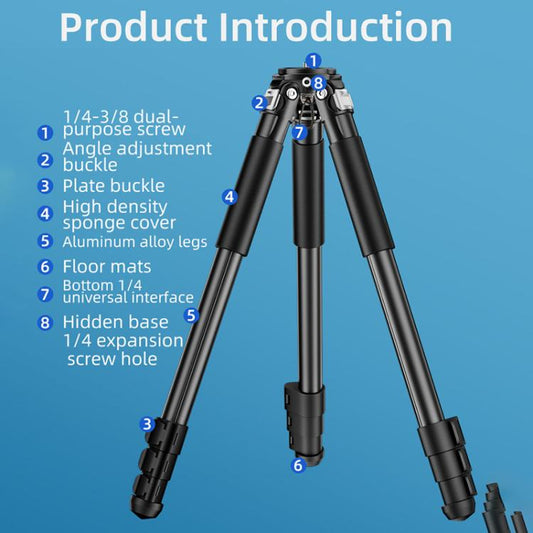 BEXIN RK264 Portable Collapsible Aluminum Alloy Camera Tripod (Black) - Tripods by BEXIN | Online Shopping UK | buy2fix