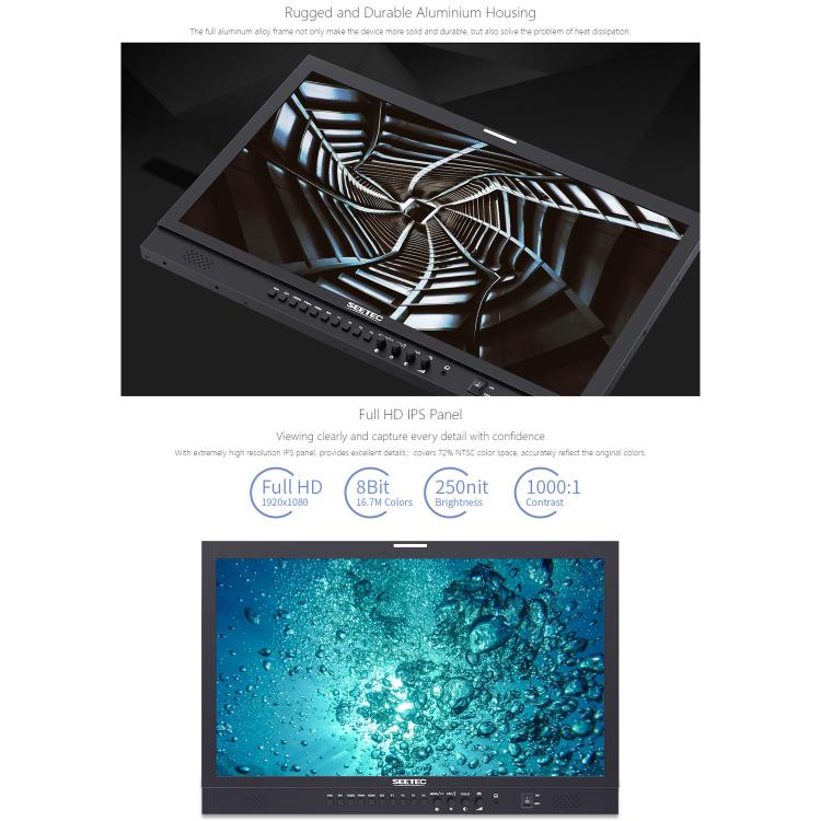 SEETEC P238-9HSD 23.8 inch 3G-SDI 4K HDMI Pro Broadcast LCD Monitor IPS Full HD 1920x1080 Monitor (UK Plug) - On-camera Monitors by SEETEC | Online Shopping UK | buy2fix