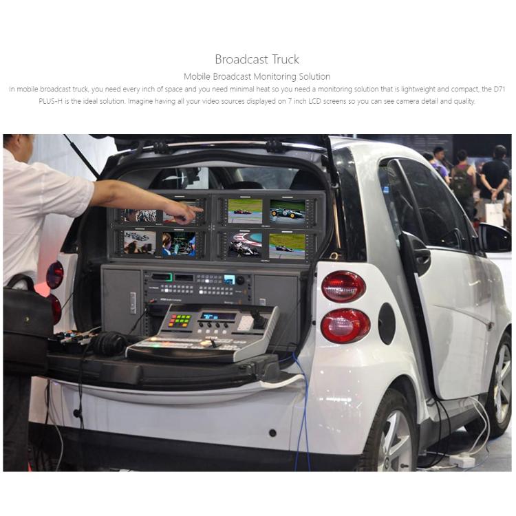 FEELWORLD D71 PLUS-H Dual 7 inch 3RU Rackmount Monitor 4K HDMI 1920 x 1200 IPS Monitor (UK Plug) - On-camera Monitors by FEELWORLD | Online Shopping UK | buy2fix