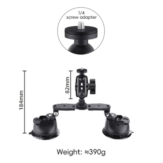 Dual-leg Car Suction Cup Mount with 1/4 inch Screw (Black) by buy2fix