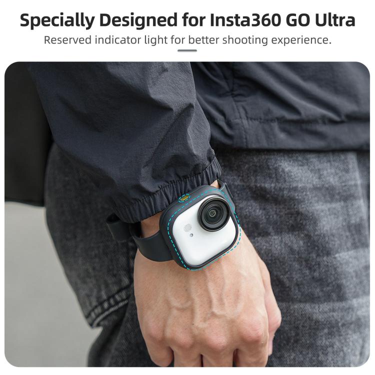 For Insta360 GO Ultra Sunnylife Expansion Band Strap Silicone Protective Cover Wristband Backpack Bicycle Stripe Cat Collar (Black) - Case & Bags by Sunnylife | Online Shopping UK | buy2fix